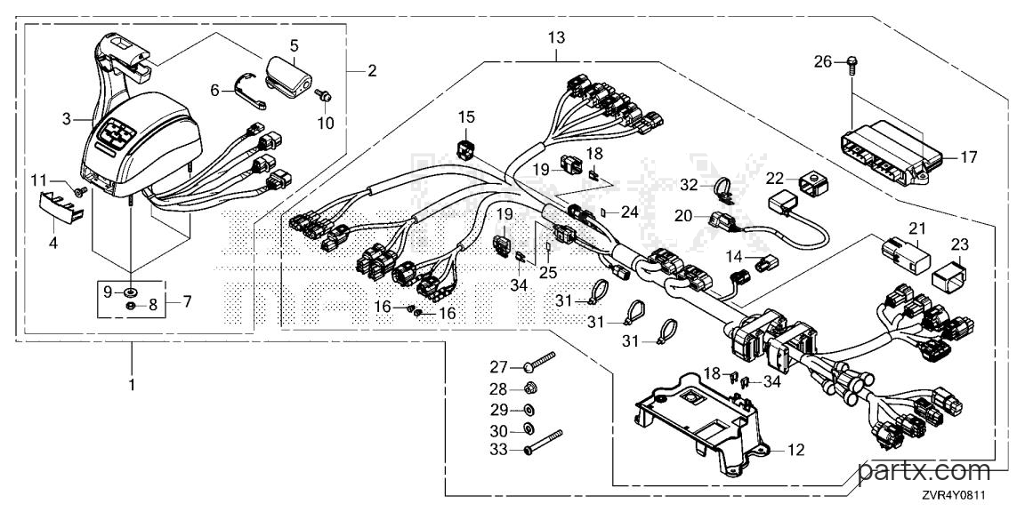 Honda BF115JK1 LDA - REMOTE CONTROL (TOP MOUNT SINGLE TYPE) (MAIN)