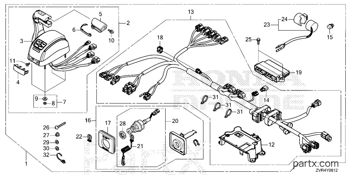 Honda BF115JK1 LDA - REMOTE CONTROL (TOP MOUNT SINGLE TYPE) (SECOND)