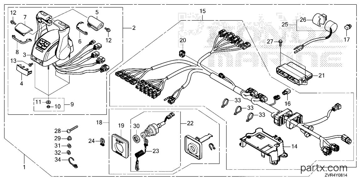 Honda BF115JK1 LDA - REMOTE CONTROL (TOP MOUNT DUAL TYPE) (SECOND)