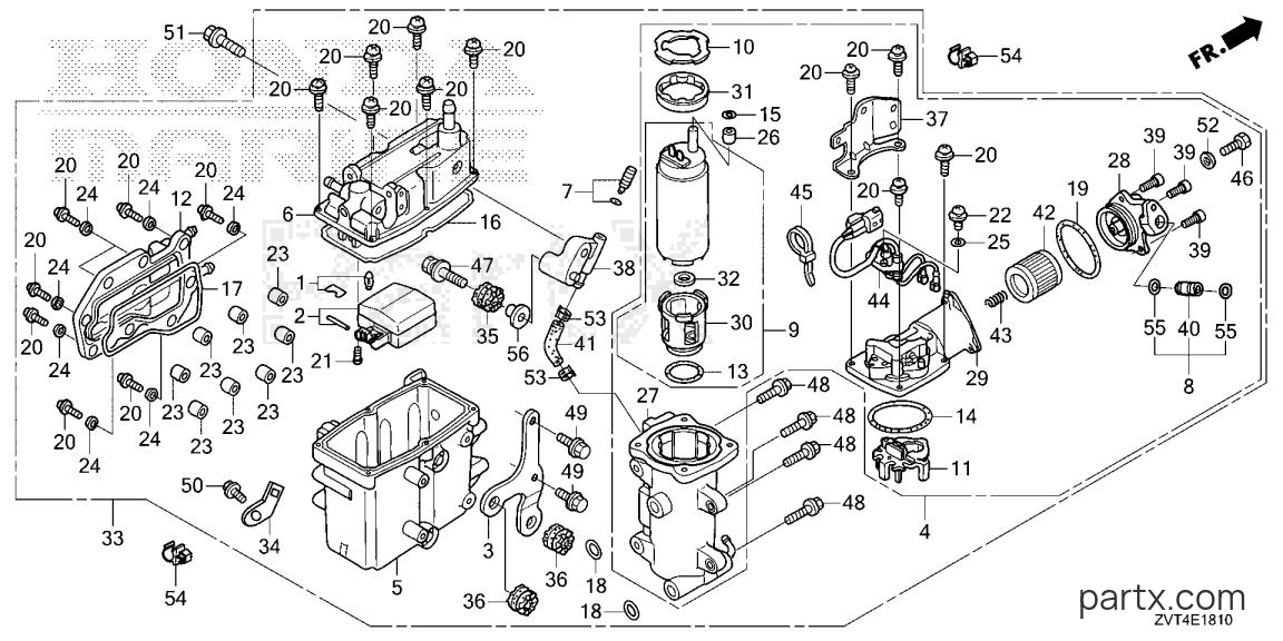 Honda BF140AK1 LDA - VAPOR SEPARATOR ASSY.