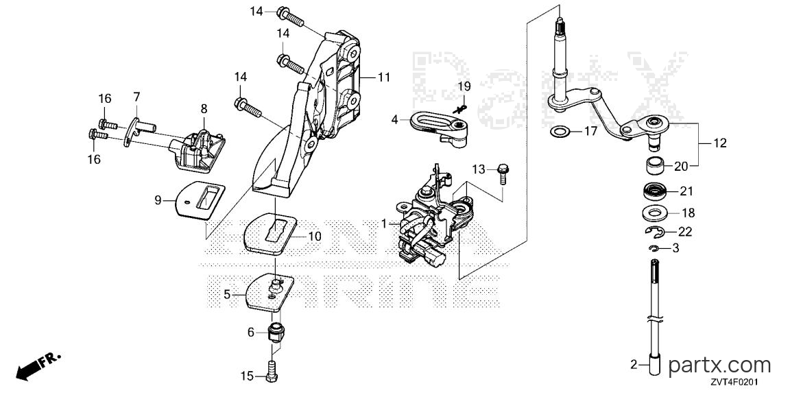 Honda BF140AK1 XDA - SHIFT SHAFT (DBW)