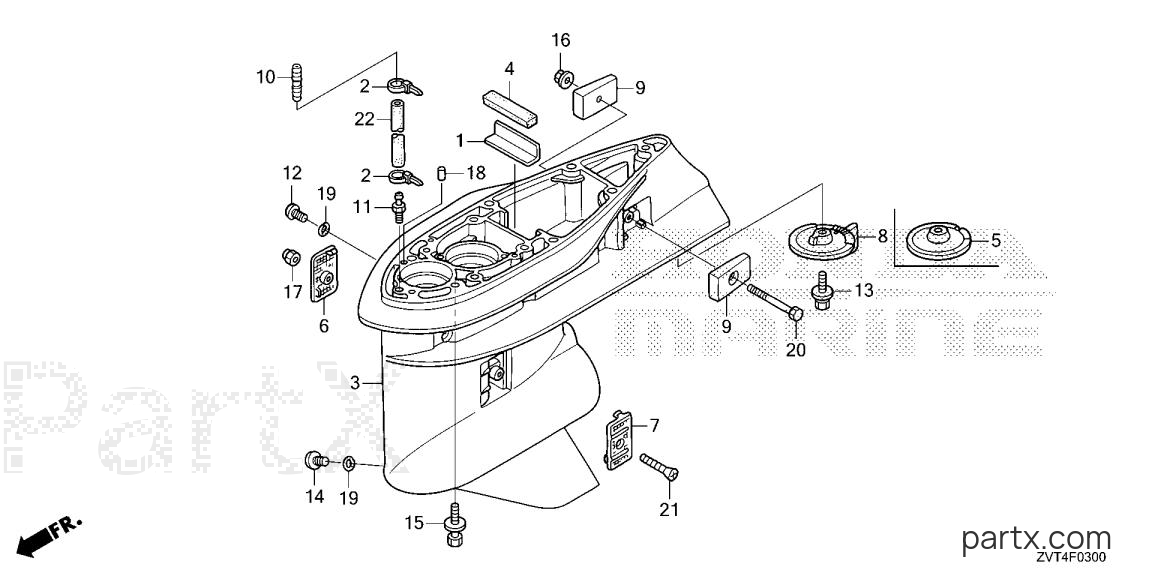 Honda BF140AK1 XCRA - GEAR CASE