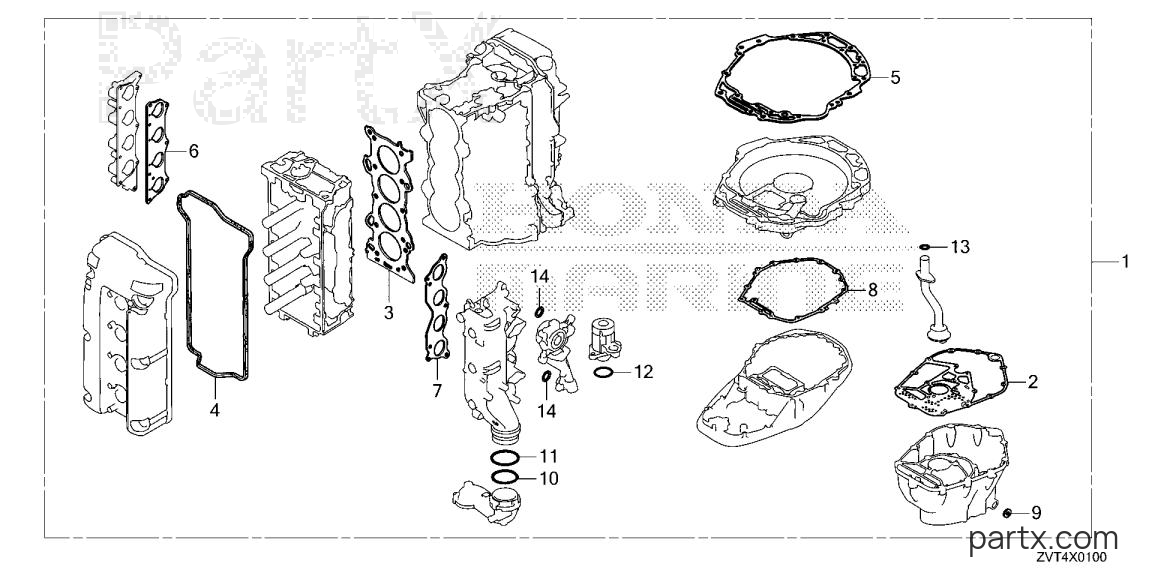Honda BF140AK1 XCRA - GASKET KIT