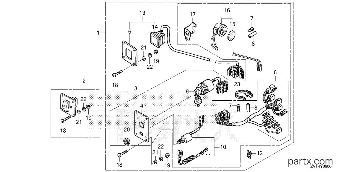 Honda BF150DK1 XRA - SWITCH PANEL KIT (1) (MECH)