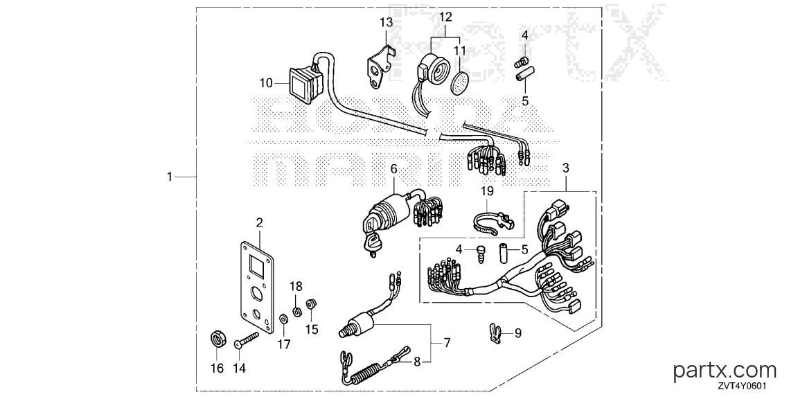Honda BF150D XRA - SWITCH PANEL KIT (2) (MECH)