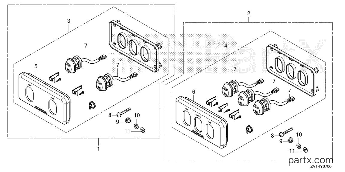 Honda BF140A XCDA - SWITCH PANEL KIT (POWER TILT)