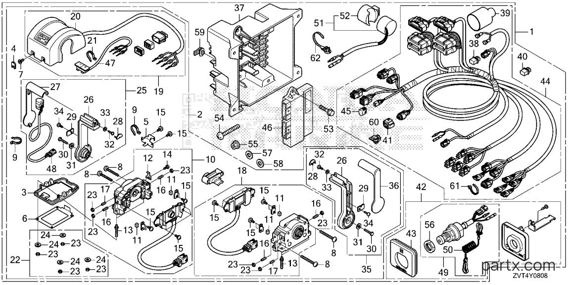 Honda BF150D LDA - REMOTE CONTROL (TOP MOUNT DUAL TYPE) (SECOND) (DBW)