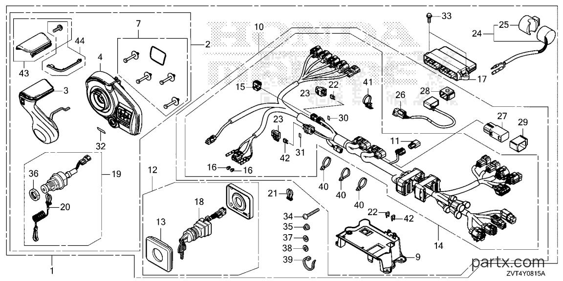 Honda BF150DK1 XCDA - REMOTE CONTROL (FLUSH MOUNT TYPE) (MAIN)