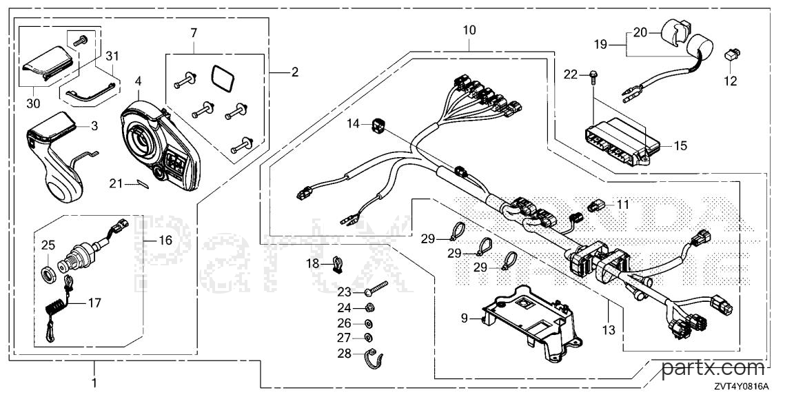 Honda BF150DK1 XCDA - REMOTE CONTROL (FLUSH MOUNT TYPE) (SECOND)