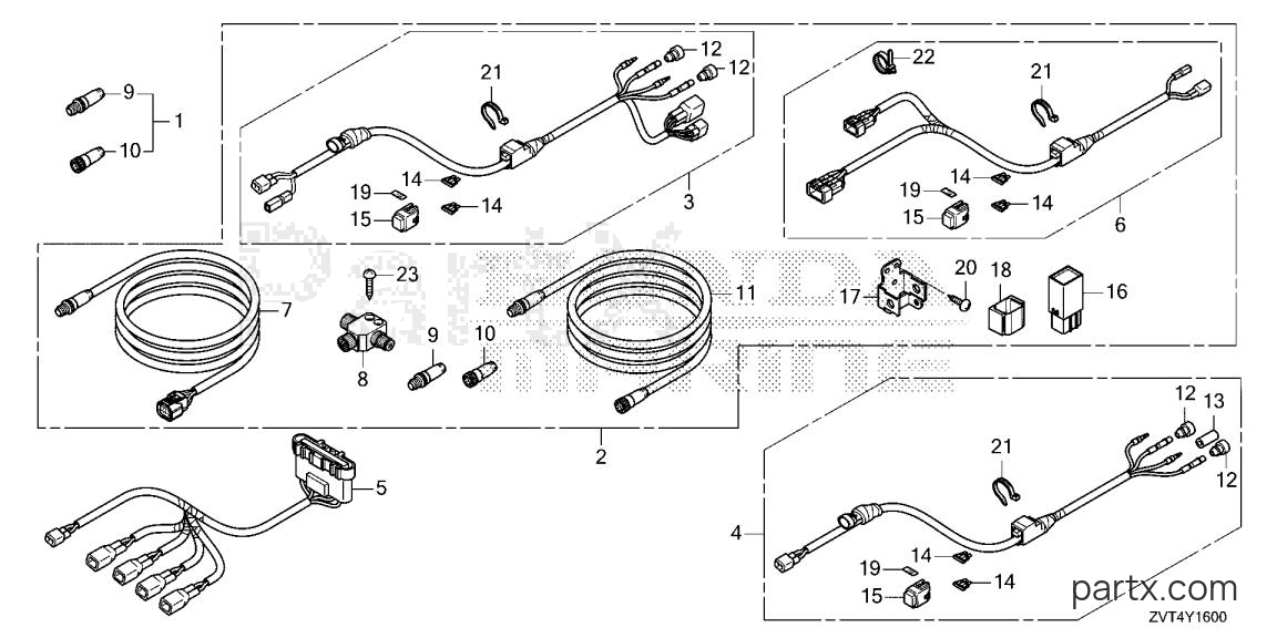 Honda BF140A XRA - CABLE KIT (1)