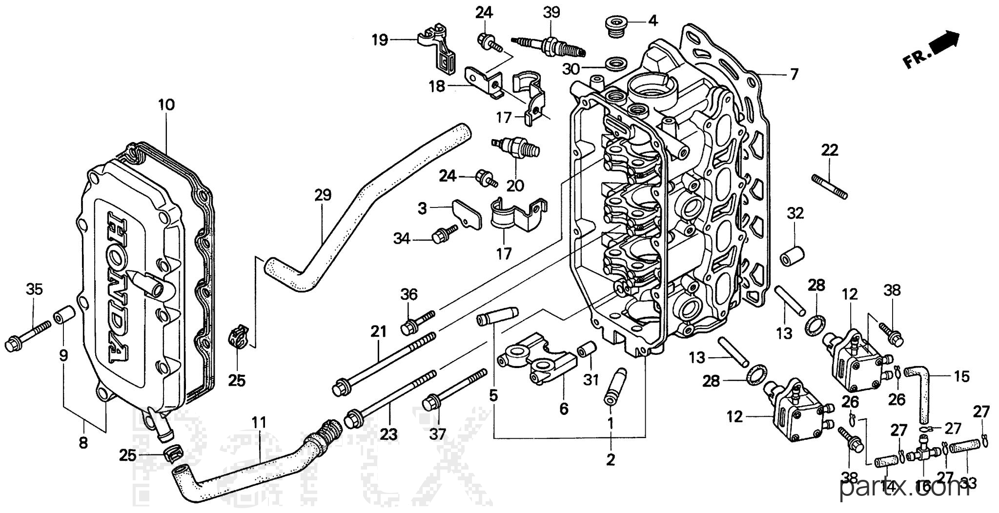 Honda BF90AY JHTA - CYLINDER HEAD
