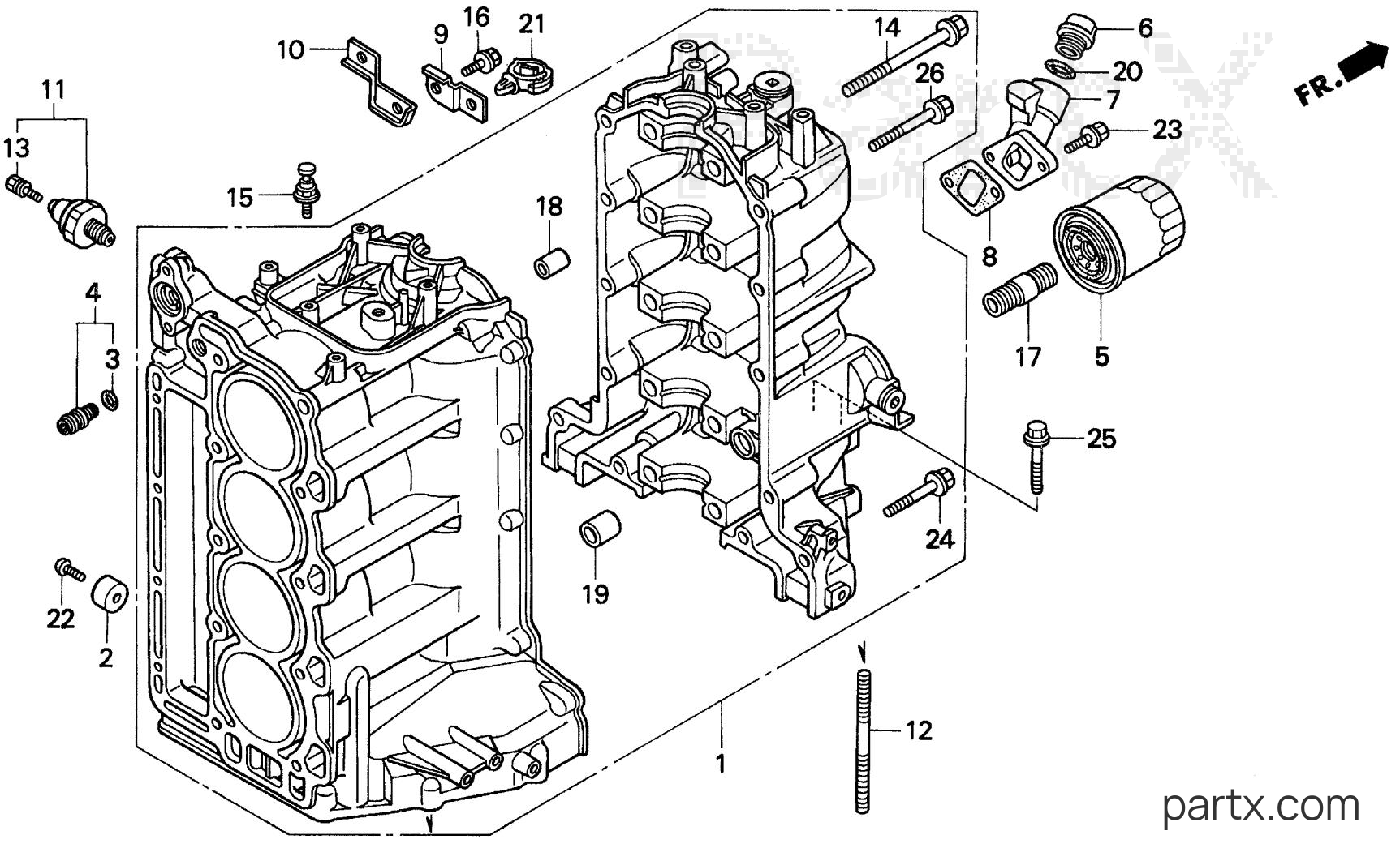 Honda BF75AW LHTA - CYLINDER BLOCK