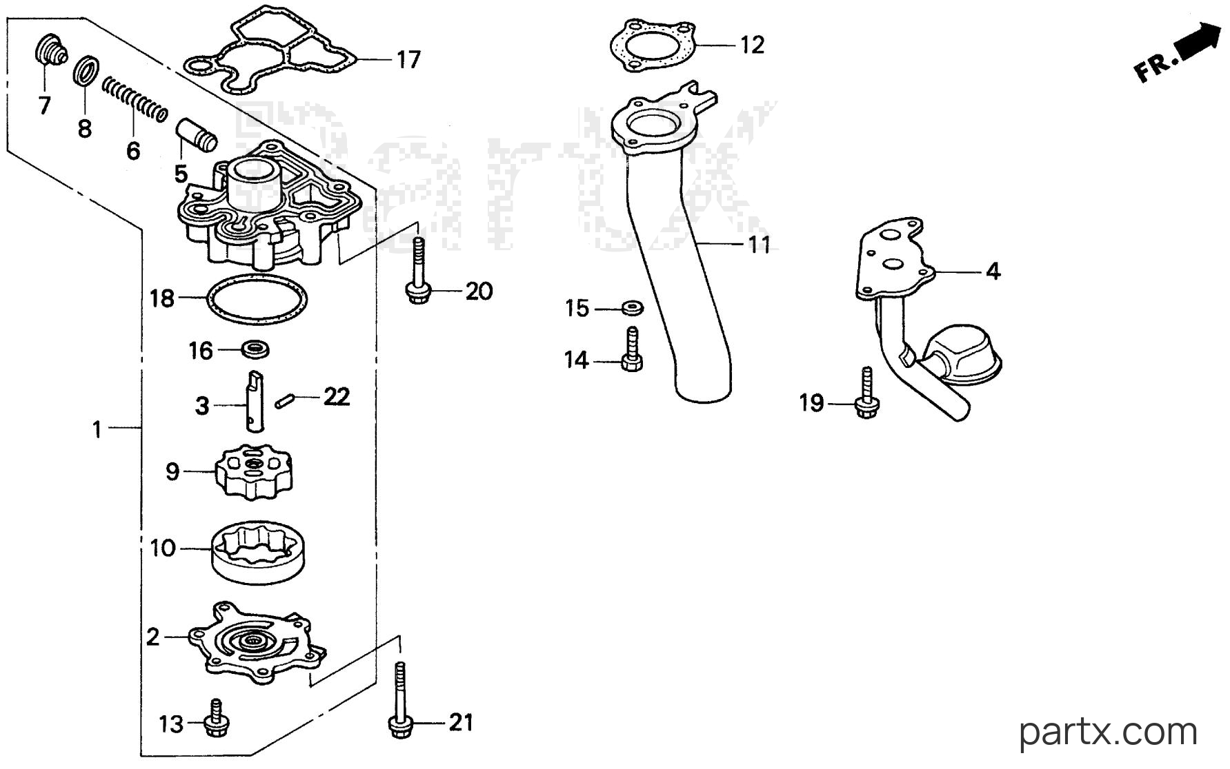 Honda BF75AT LHTA - OIL PUMP - EXHAUST PIPE