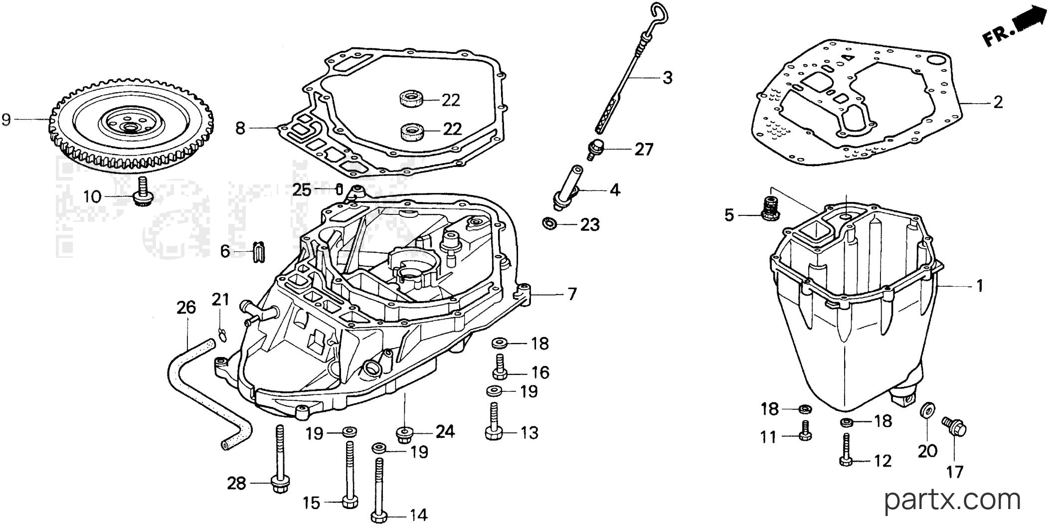 Honda BF90AX XRTA - MOUNT CASE - OIL PAN