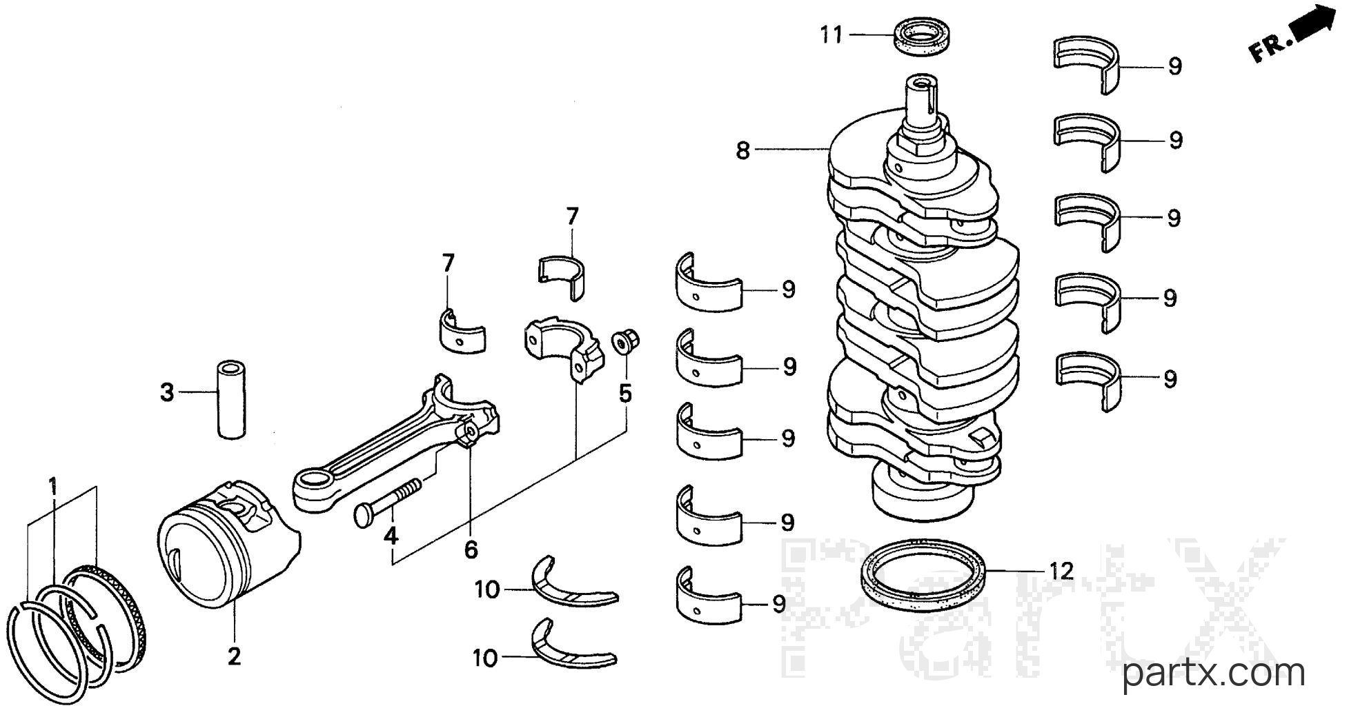 Honda BF90AX LRTA - CRANKSHAFT