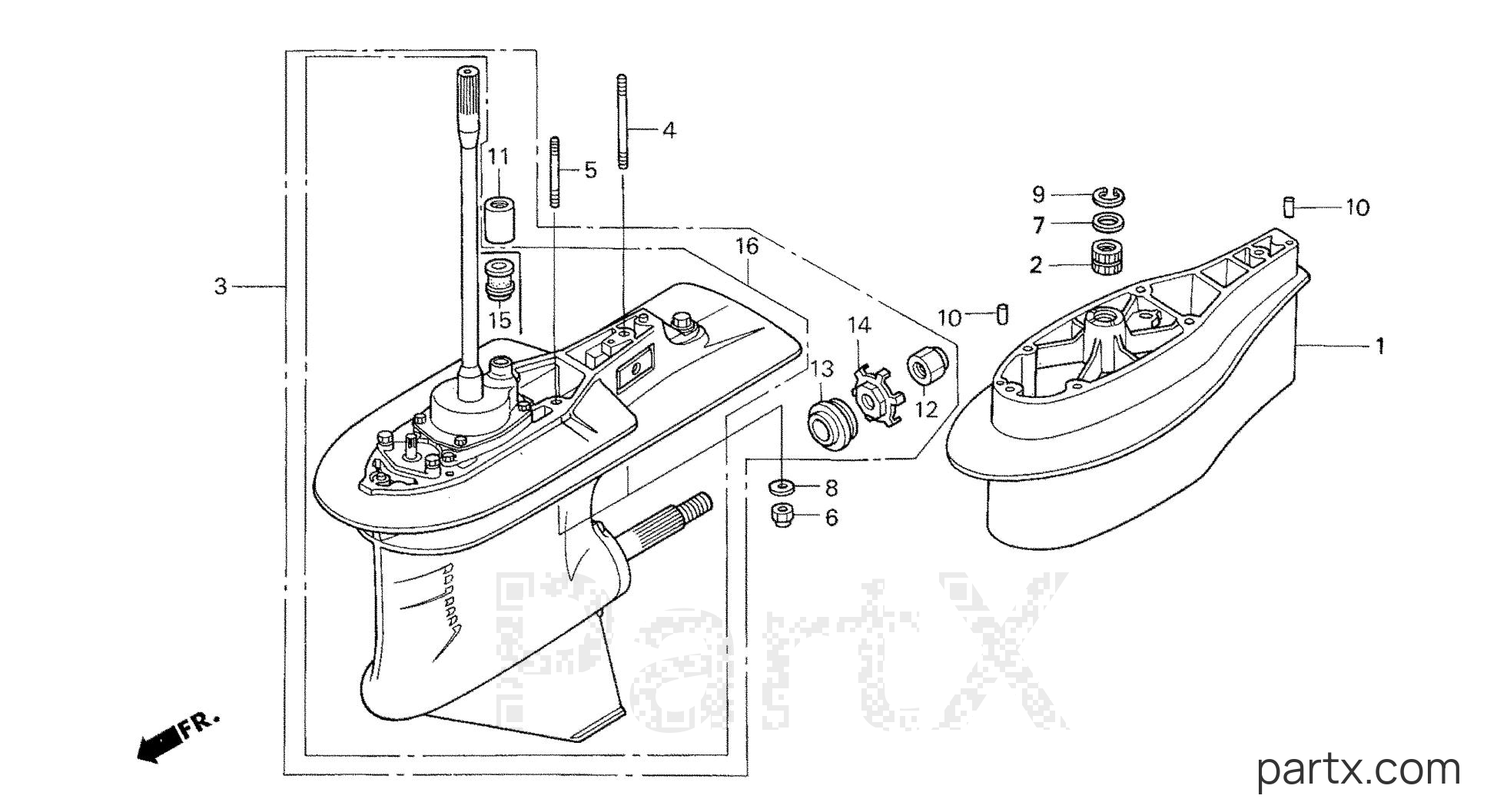 Honda BF90AW LRTA - GEAR CASE ASSY.