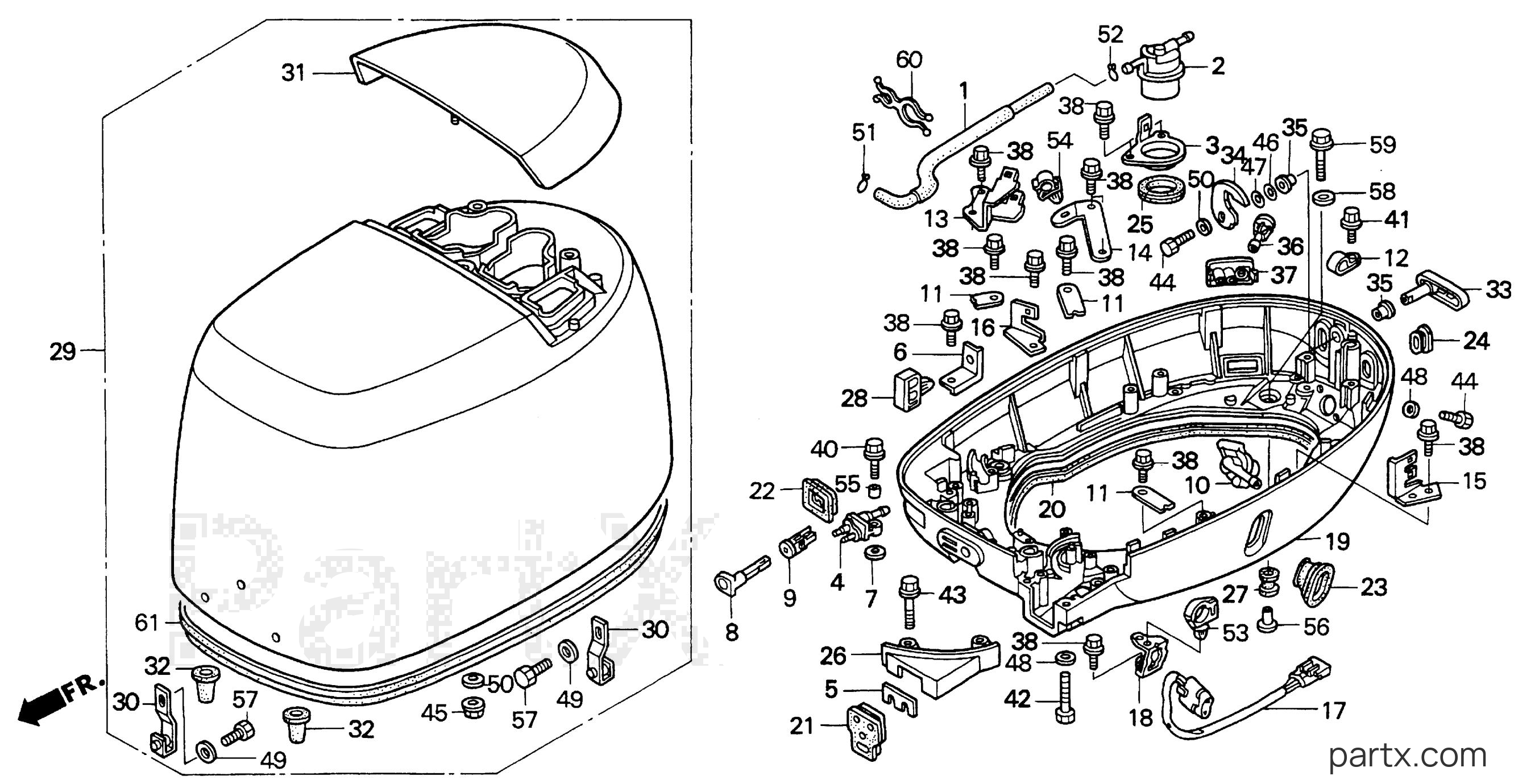 Honda BF90AW LHTA - ENGINE LOWER CASE - ENGINE COVER