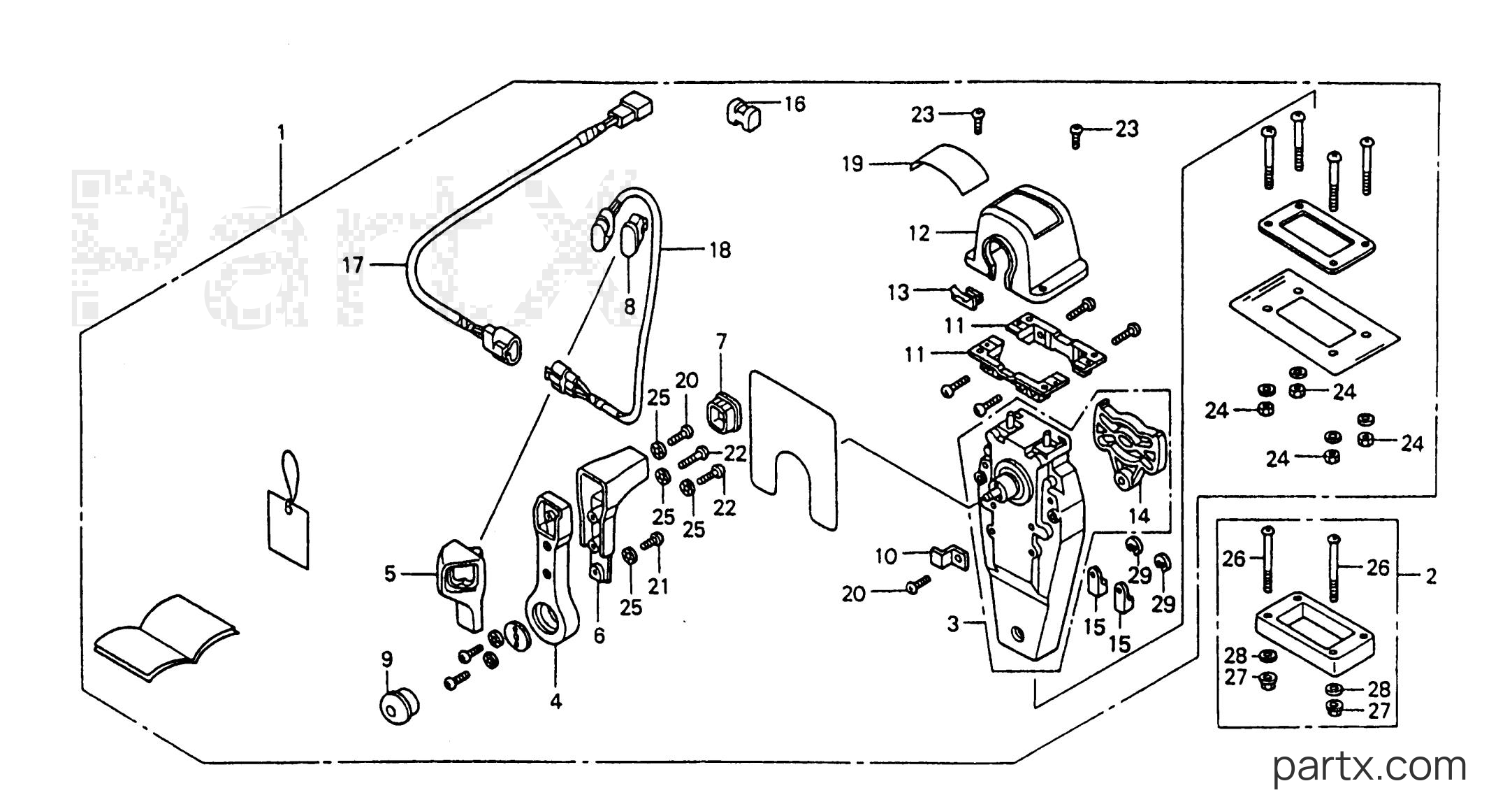 Honda BF90AX JRTA - REMOTE CONTROL (TOP MOUNT SINGLE TYPE) (R.)