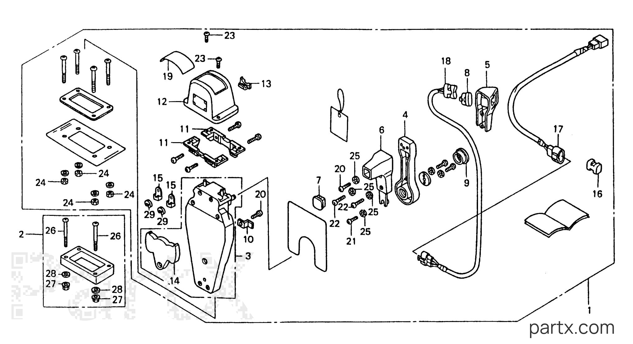 Honda BF90AX LRTA - REMOTE CONTROL (TOP MOUNT SINGLE TYPE) (L.)