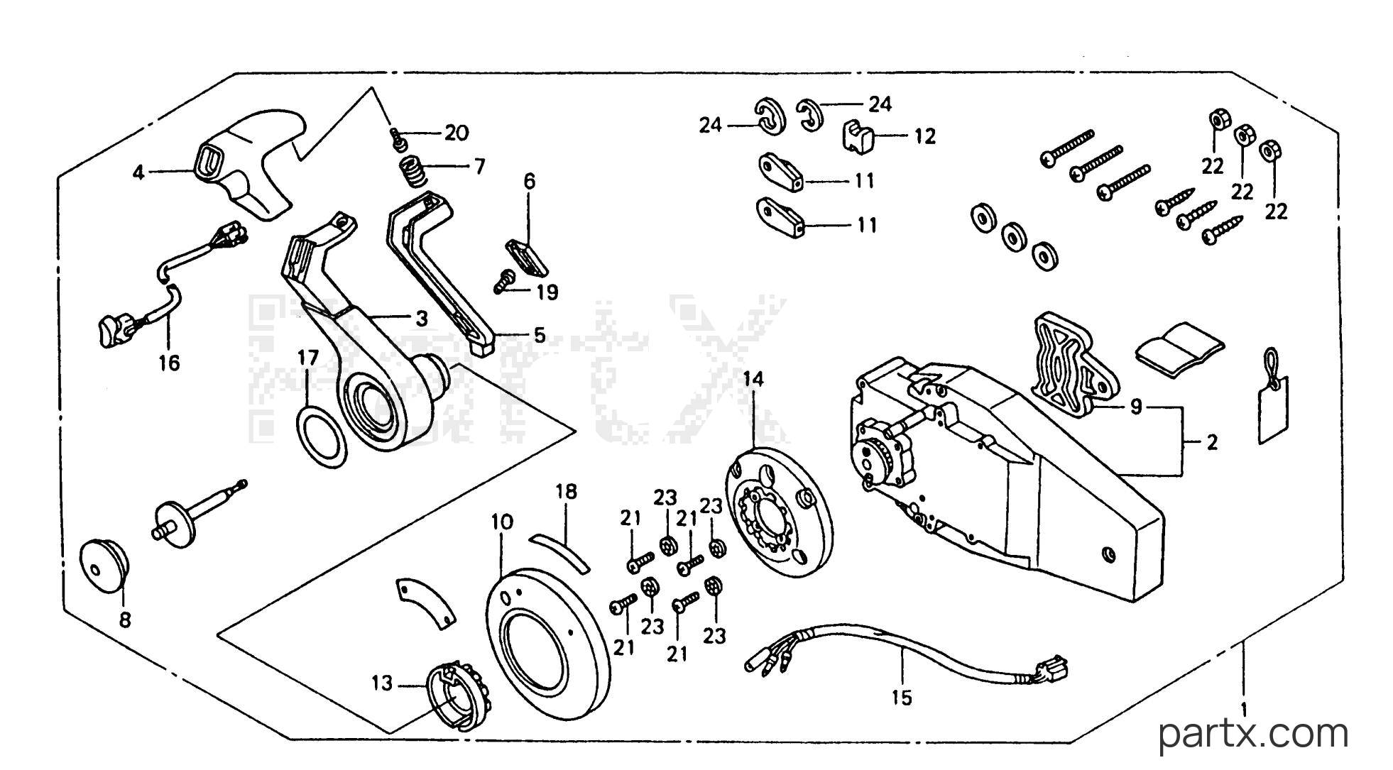 Honda BF75AX XRTA - REMOTE CONTROL (FLUSH MOUNT TYPE) (R.)
