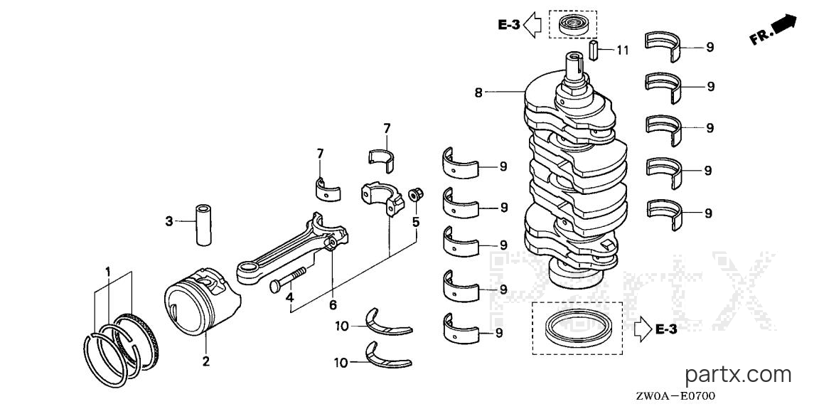 Honda BF75A6 LHTA - CRANKSHAFT - PISTON