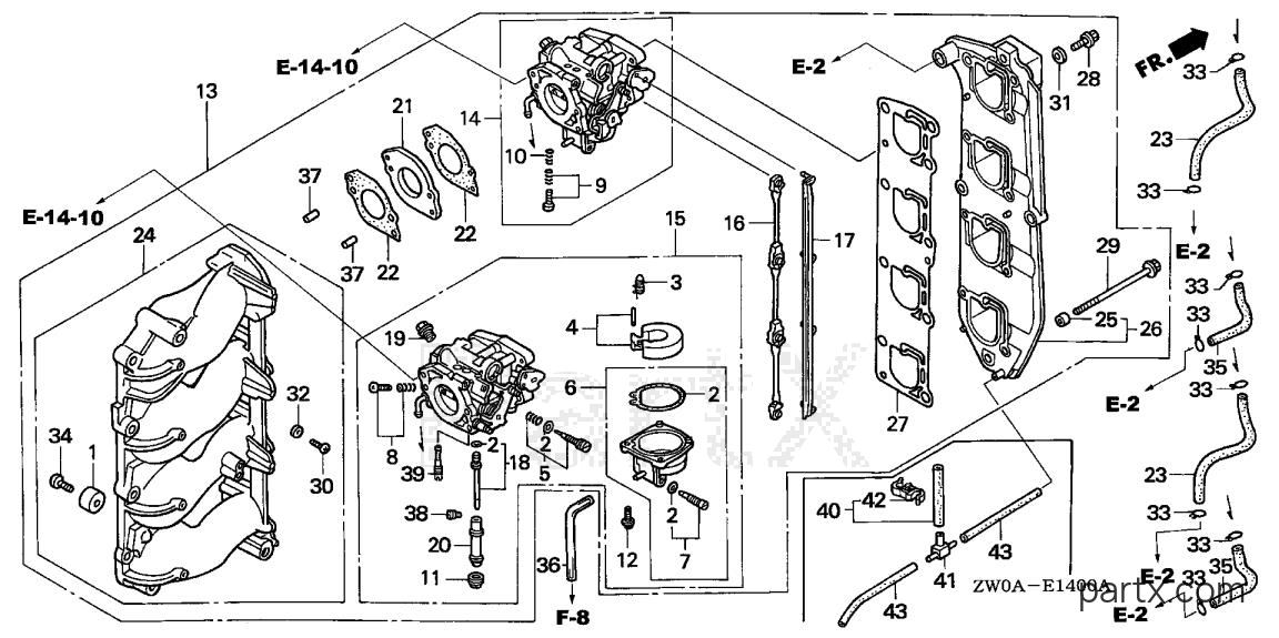 Honda BF90A5 LRTA - CARBURETOR