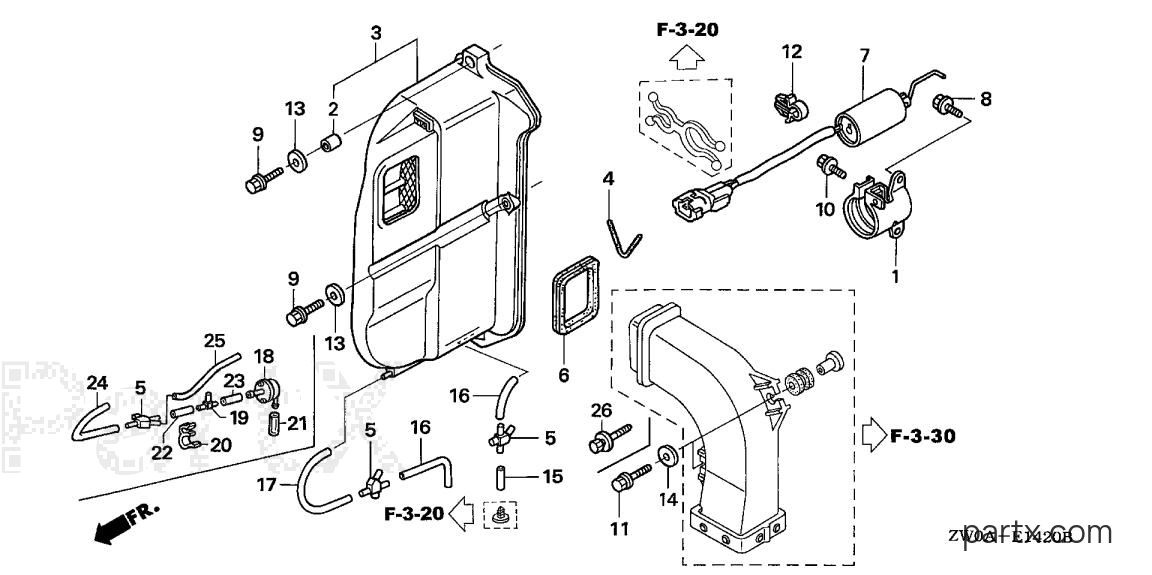 Honda BF90A6 JRTA - MUFFLER COVER