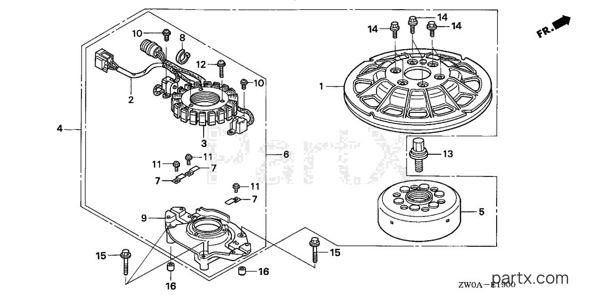 Honda BF90A5 JHTA - ALTERNATOR