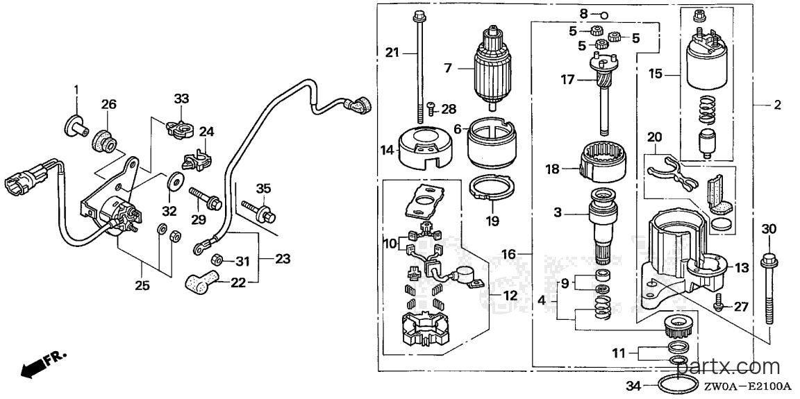 Honda BF90A5 LHTA - STARTER MOTOR