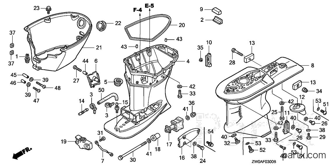 Honda BF90A6 JRTA - GEAR CASE - EXTENSION CASE