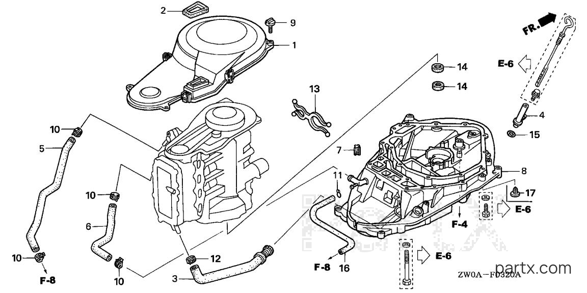 Honda BF90A5 LRTA - TIMING BELT COVER - MOUNT CASE