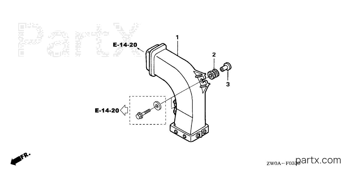 Honda BF75A6 LHTA - MUFFLER DUCT