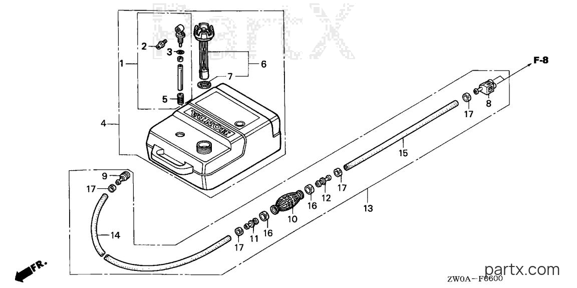 Honda BF90A5 XRTA - FUEL TANK