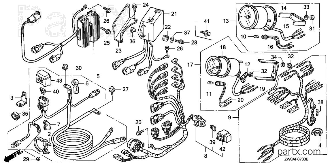 Honda BF90A6 JHTA - REGULATOR - STARTER CABLE