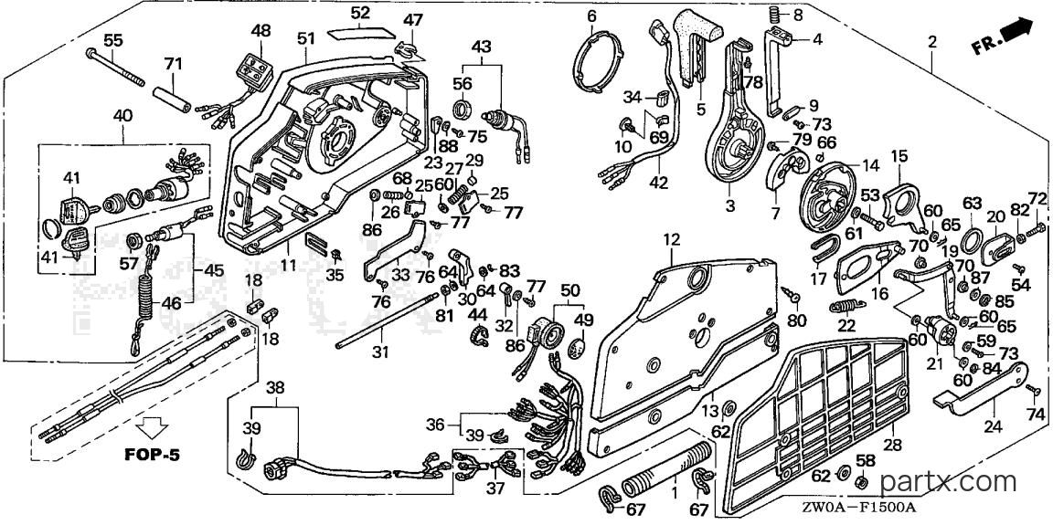 Honda BF90A6 JRTA - REMOTE CONTROL (SIDE MOUNT)