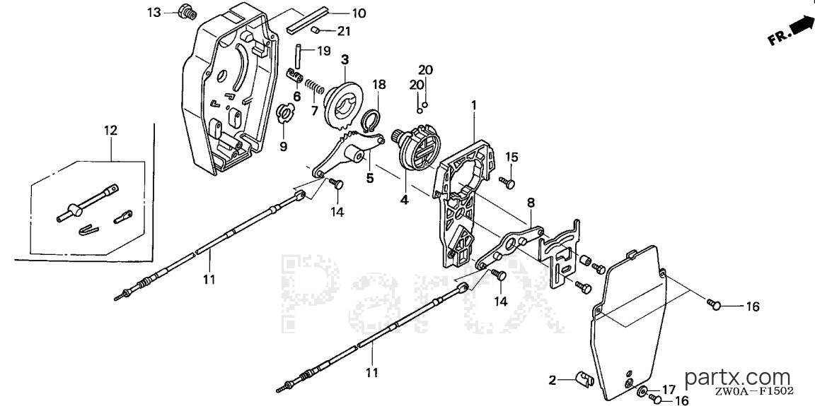 Honda BF90A5 LRTA - REMOTE CONTROL (INNER HOUSING)