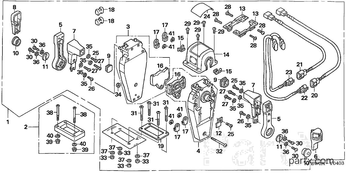 Honda BF90A6 JRTA - REMOTE CONTROL (TOP MOUNT DUAL TYPE) (LEFT)