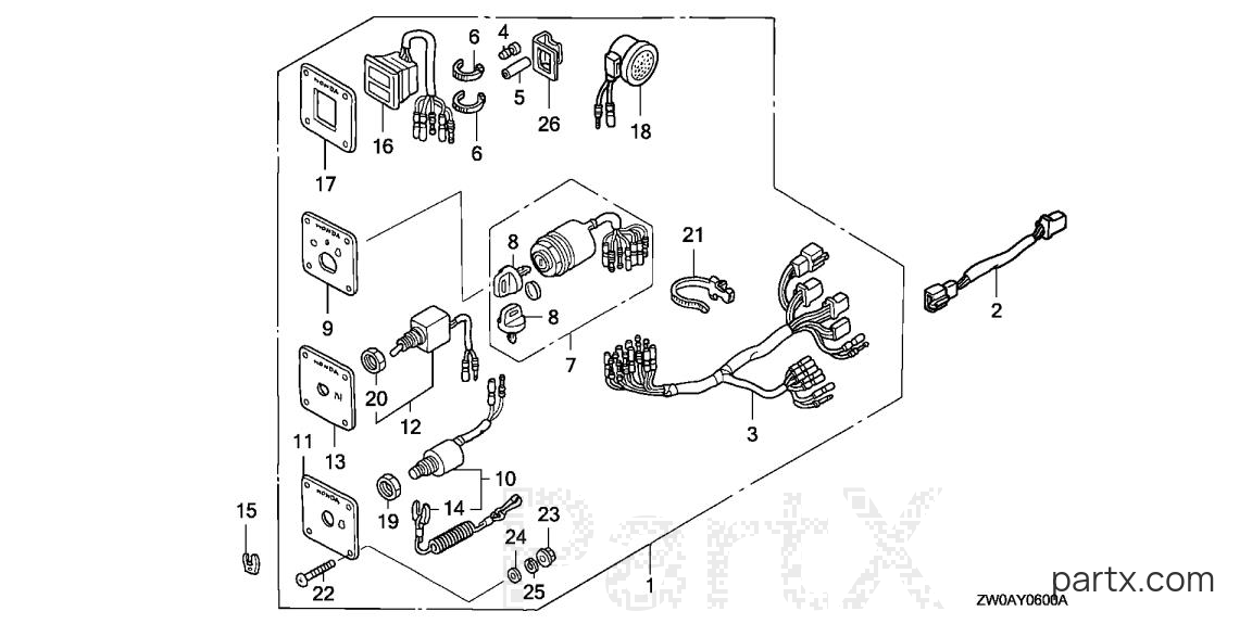 Honda BF90A5 JRTA - CONTROL PANEL KIT