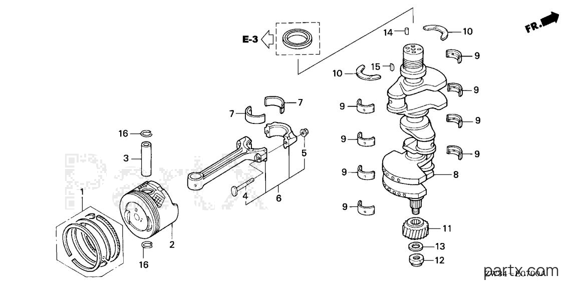 Honda BF50AK0 LRTA - CRANKSHAFT - PISTON