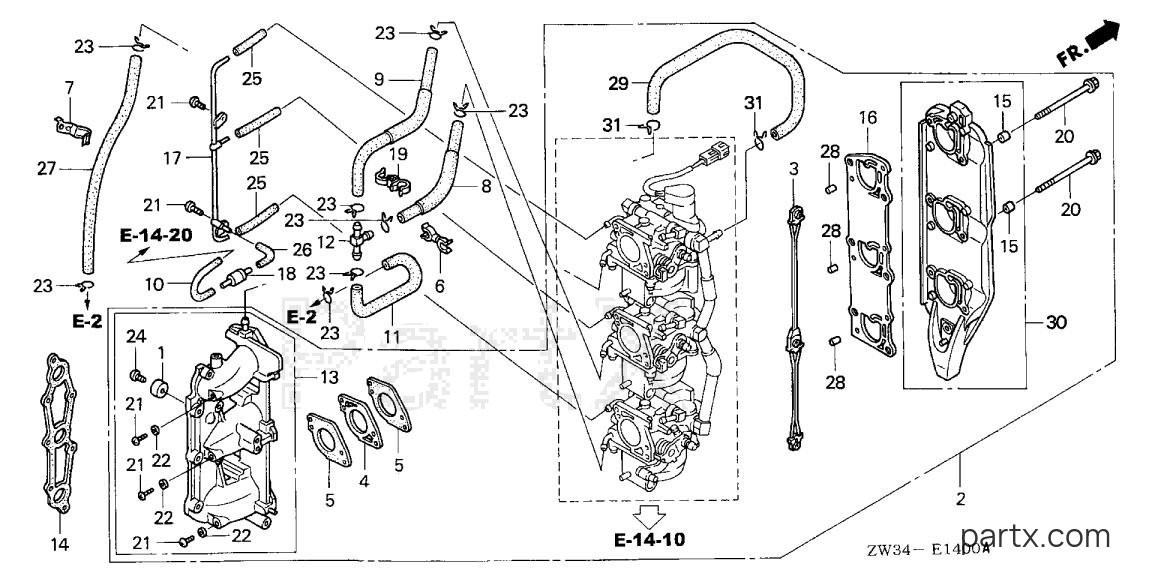 Honda BF40A6 LHTA - CARBURETOR ASSY.