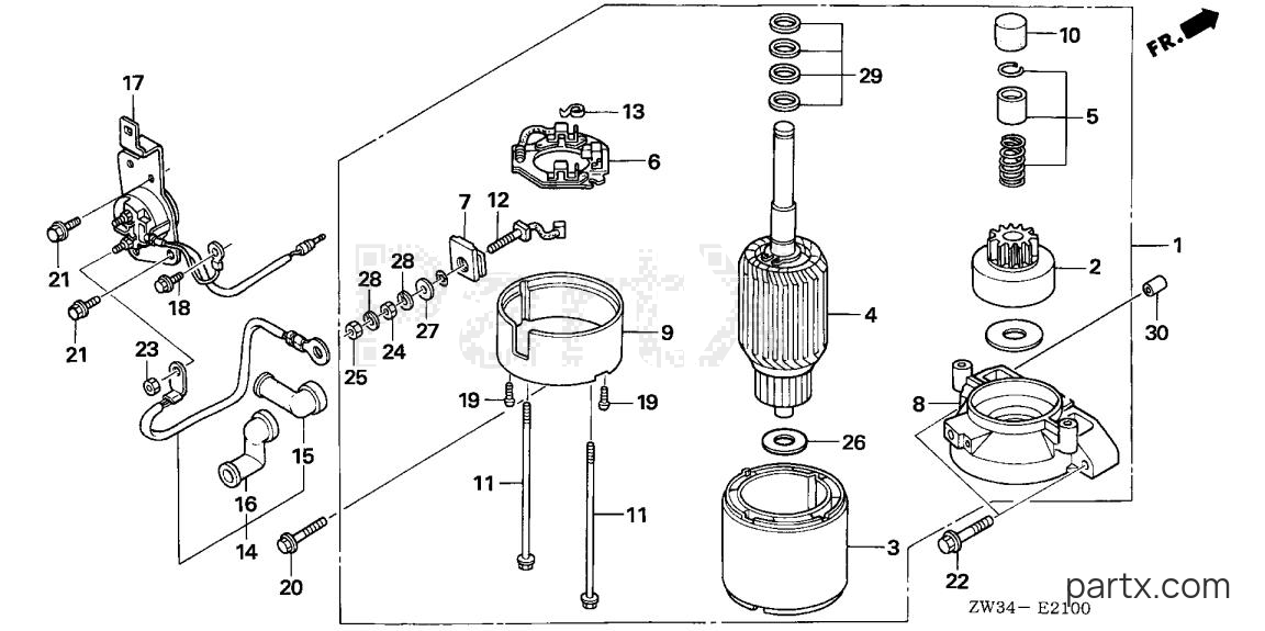 Honda BF50A4 SRJA - STARTER MOTOR