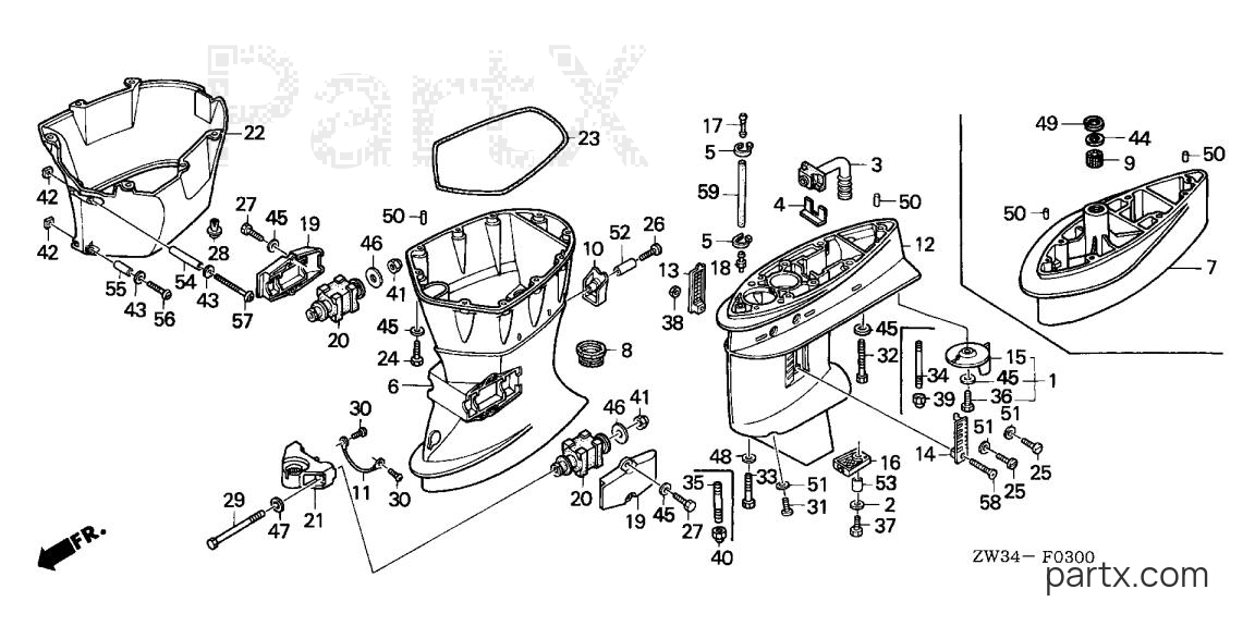 Honda BF40A5 LHA - EXTENSION CASE