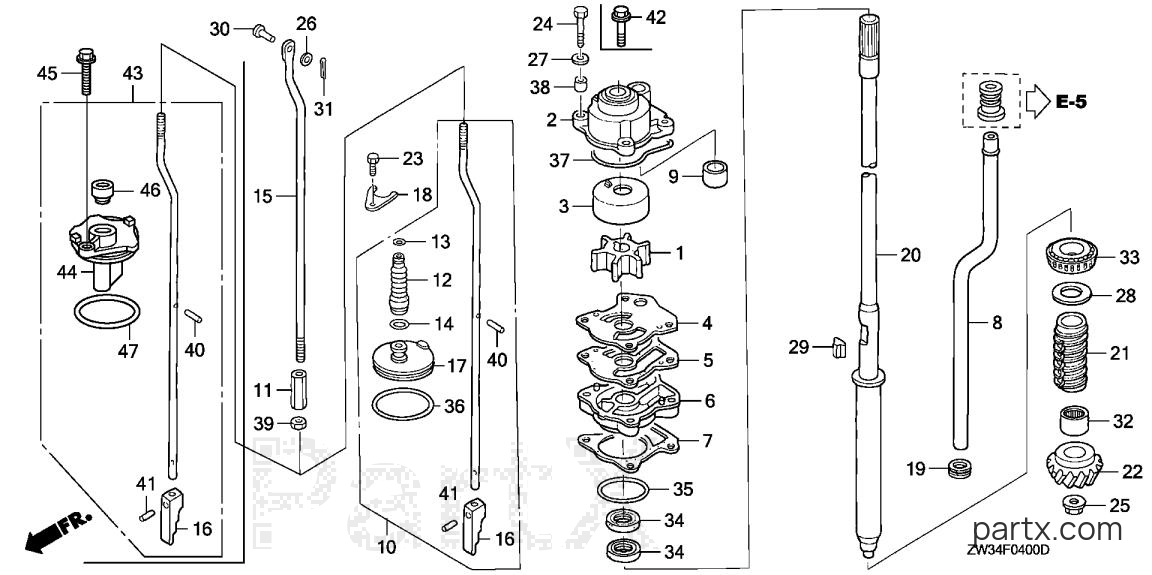 Honda BF40A6 LRTA - WATER PUMP