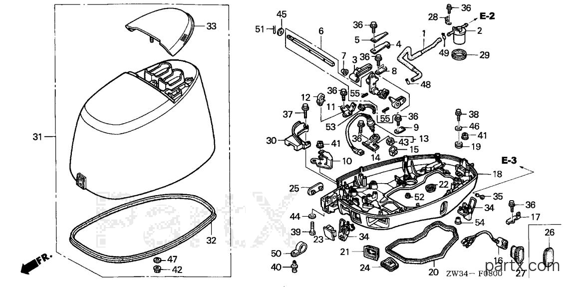 Honda BF50A4 SRJA - ENGINE COVER - LOWER CASE