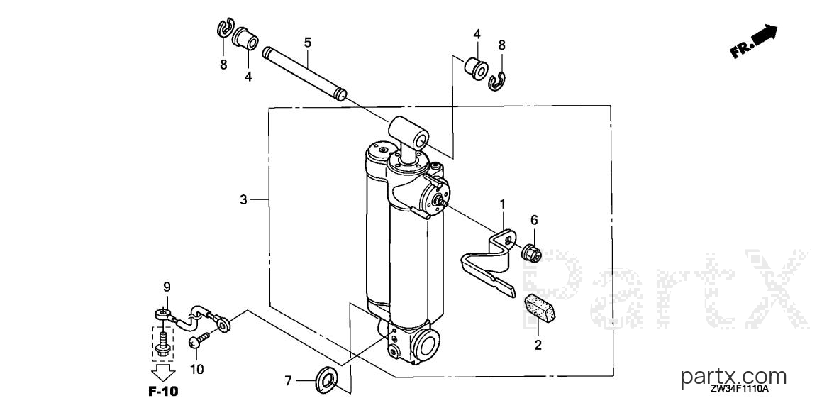 Honda BF40A5 LHA - SHOCK ABSORBER
