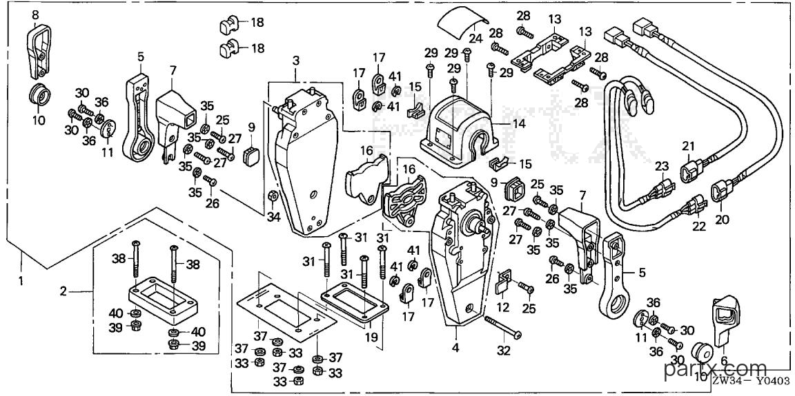 Honda BF40A6 LRTA - REMOTE CONTROL (TOP MOUNT DUAL TYPE) (L.)