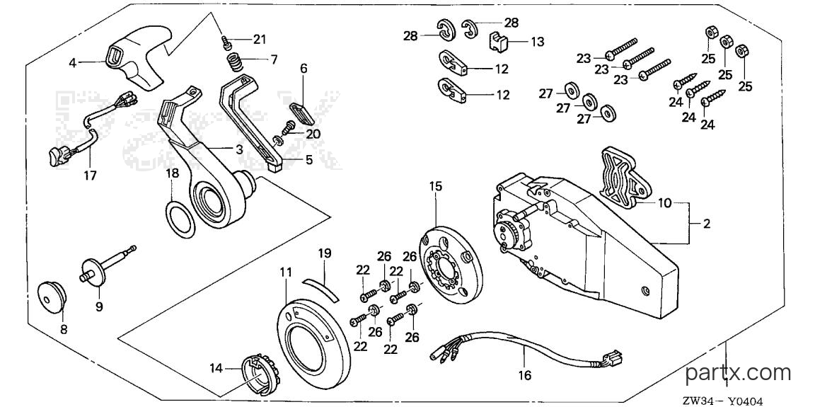 Honda BF50A5 SRJA - REMOTE CONTROL (FLUSH MOUNT TYPE) (R.)