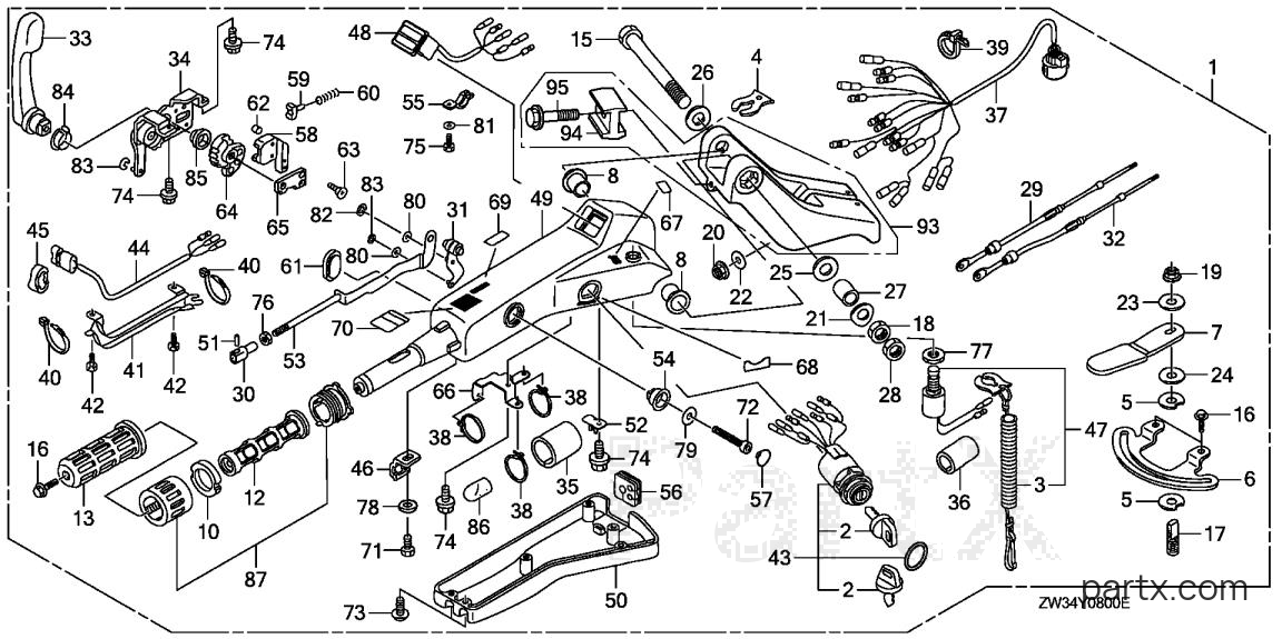 Honda BF50A4 SRJA - HANDLEBAR KIT
