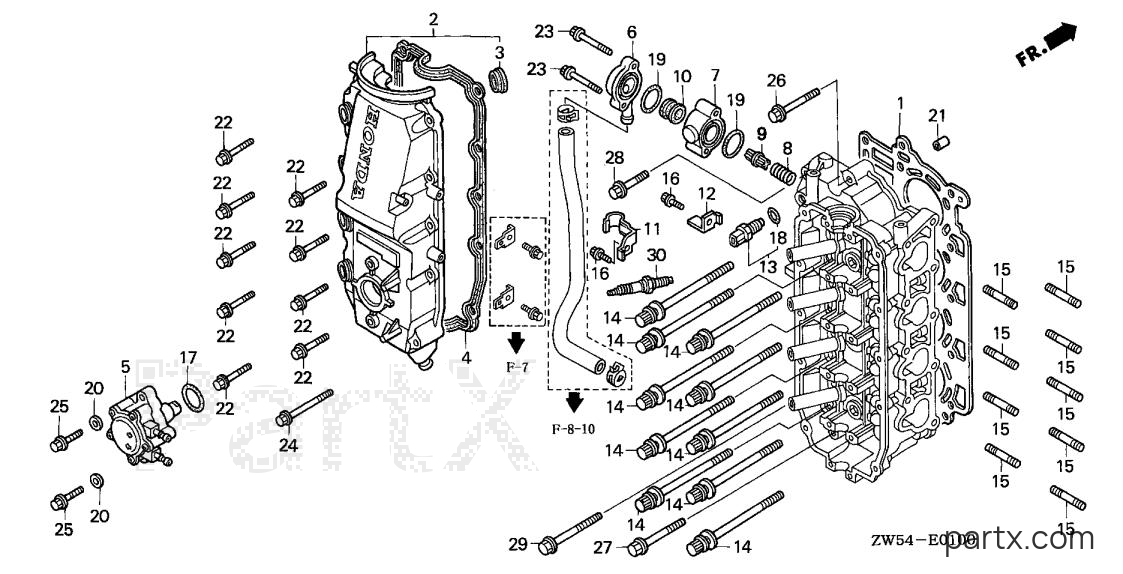 Honda BF130A2 XCA - CYLINDER HEAD COVER