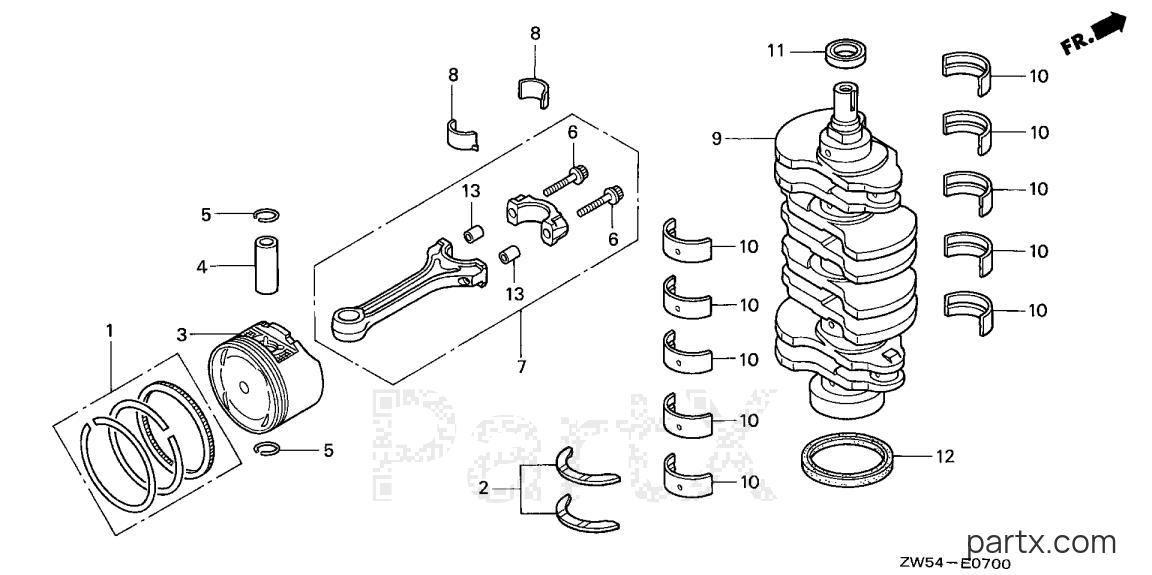 Honda BF115A2 XA - CRANKSHAFT - PISTON